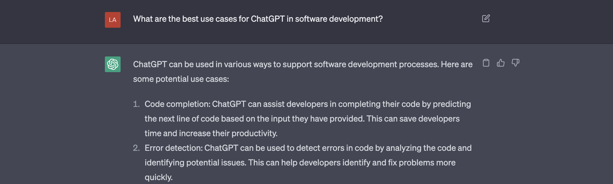 ChatGPT Use Cases for Software Development