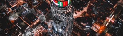 Aerial shot of the U.S. Bank Tower in Los Angeles.