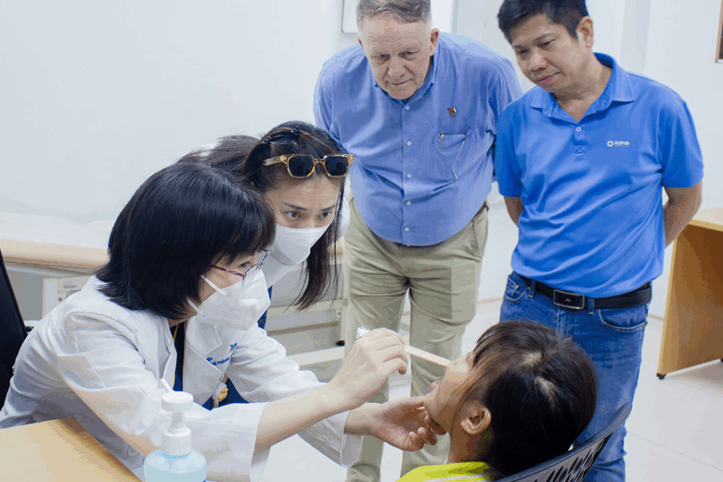Medical staff reviewing patient data.